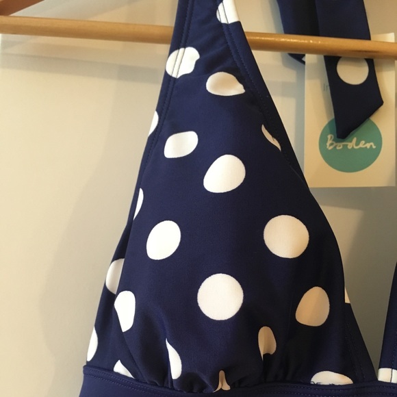 NWT Boden Polka Dot Halter Tankini Size 4 - Picture 3 of 8